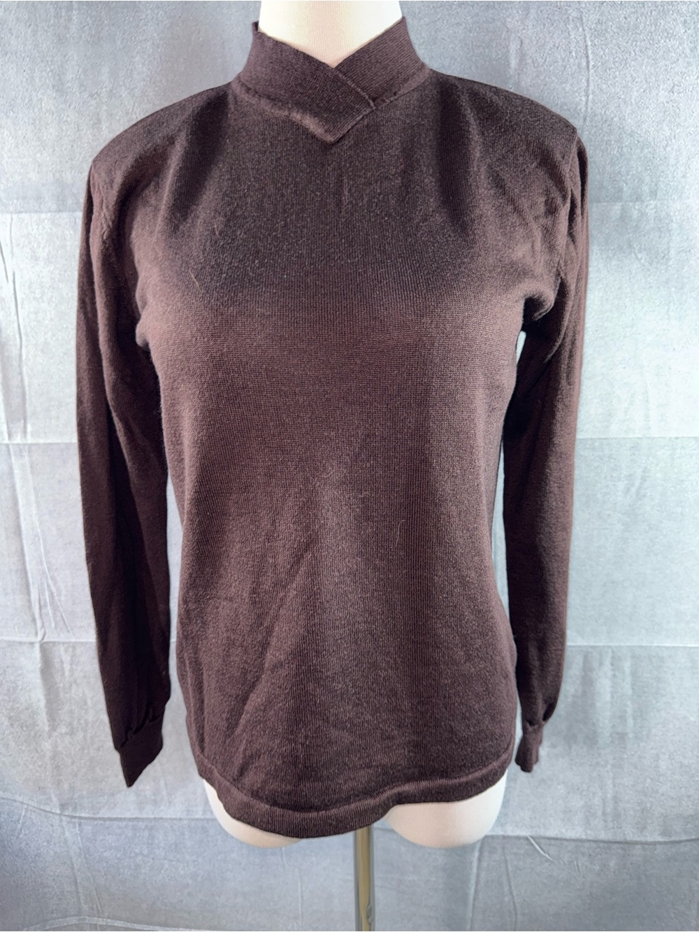 2389-Austin Reed Women's Dark Brown Cowl-Neck Sweater